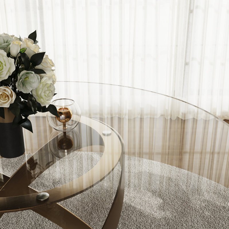  Table de salle à manger moderne pour 4-6 personnes avec plateau en verre trempé, base en acier au carbone pré-assemblée