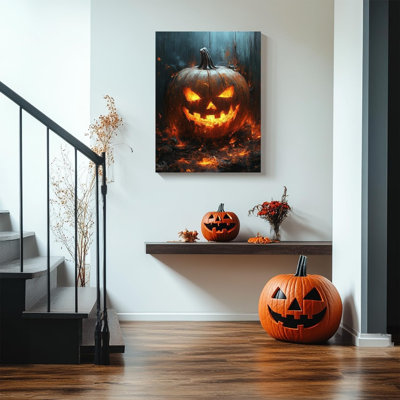 Art mural 24 po x 36 po Glow Demon Pumpkin