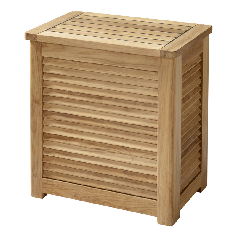Wood Laundry Basket, Brown, L