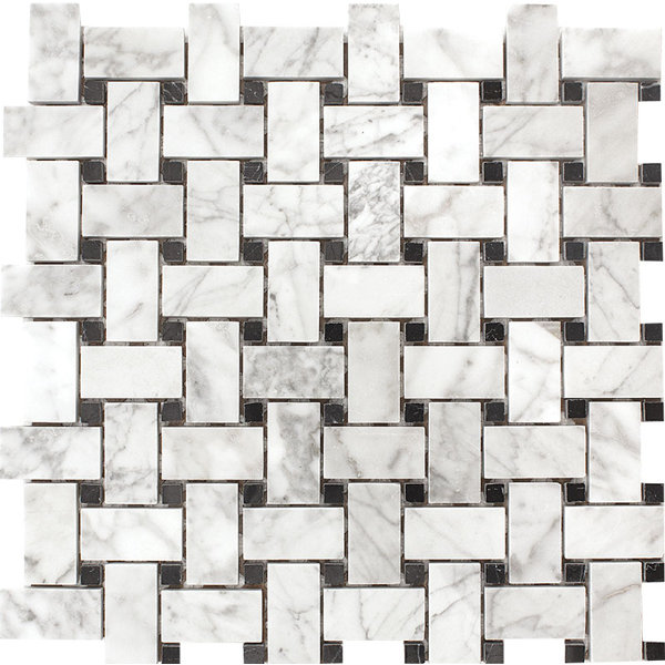 Cottage Marble Basketweave Mosaic Wall & Floor Tile