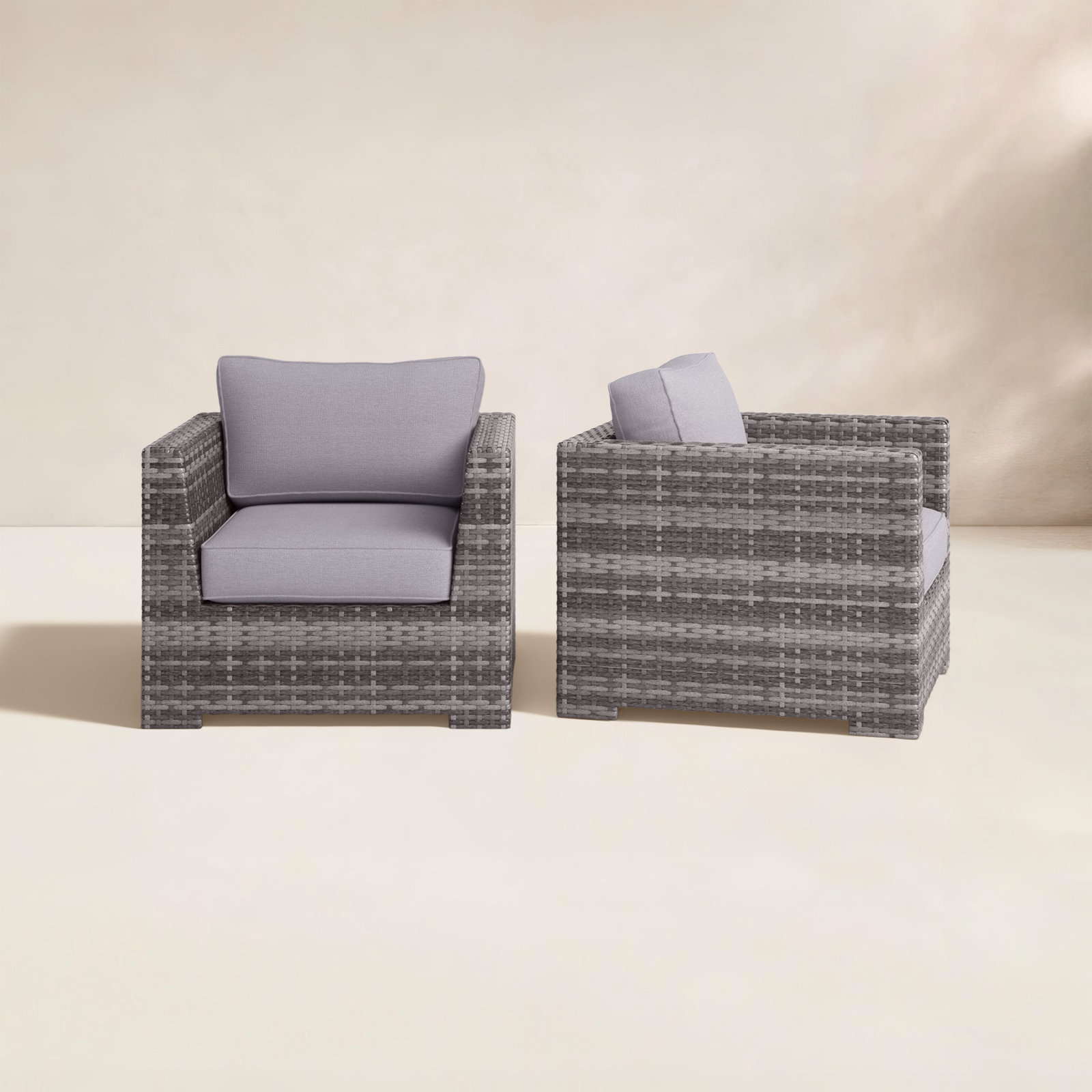 Patio Lounge Chair, Mixed Gray