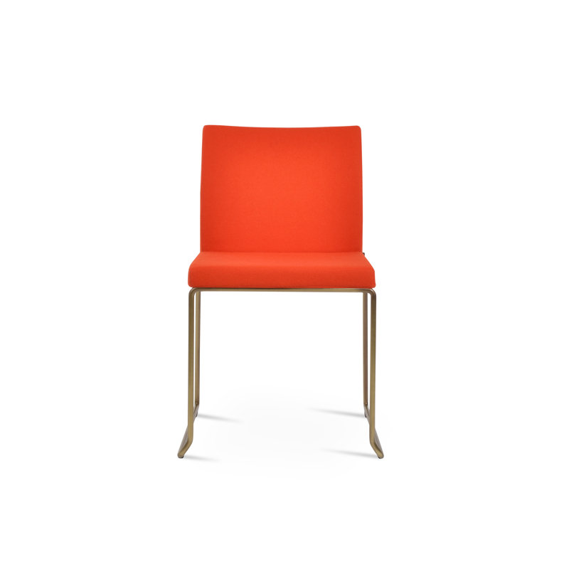 Chaise empilable en laine Aria, Noir, Orange