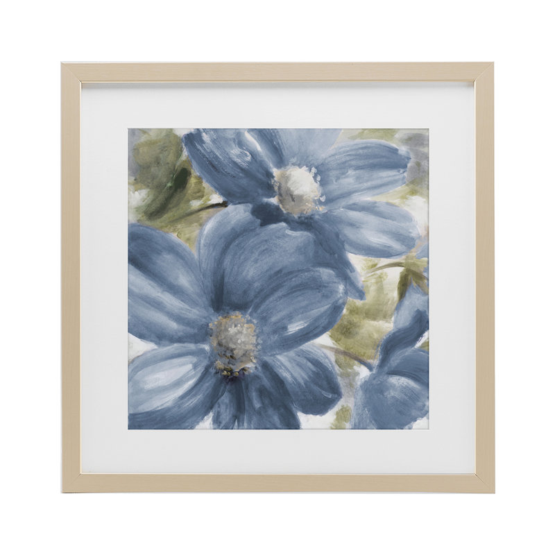 «Walk In Beauty Blue Flowers», reproduction encadrée sous verre, conception de Lanie Loreth, H 16 po x l 16 po