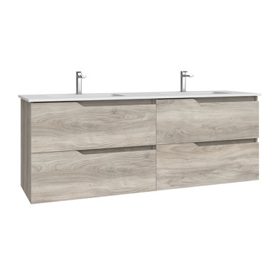Menta C160D 63.0" Wall Mounted Bathroom Vanity