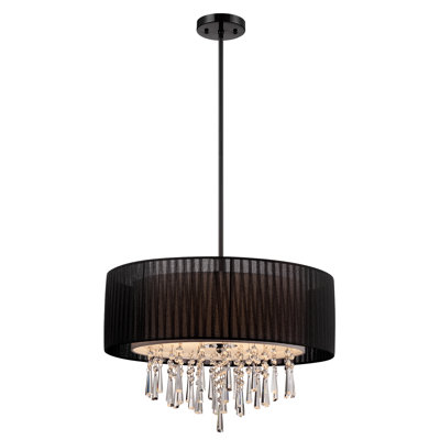 3 - Light Matte Black Drum Pendant