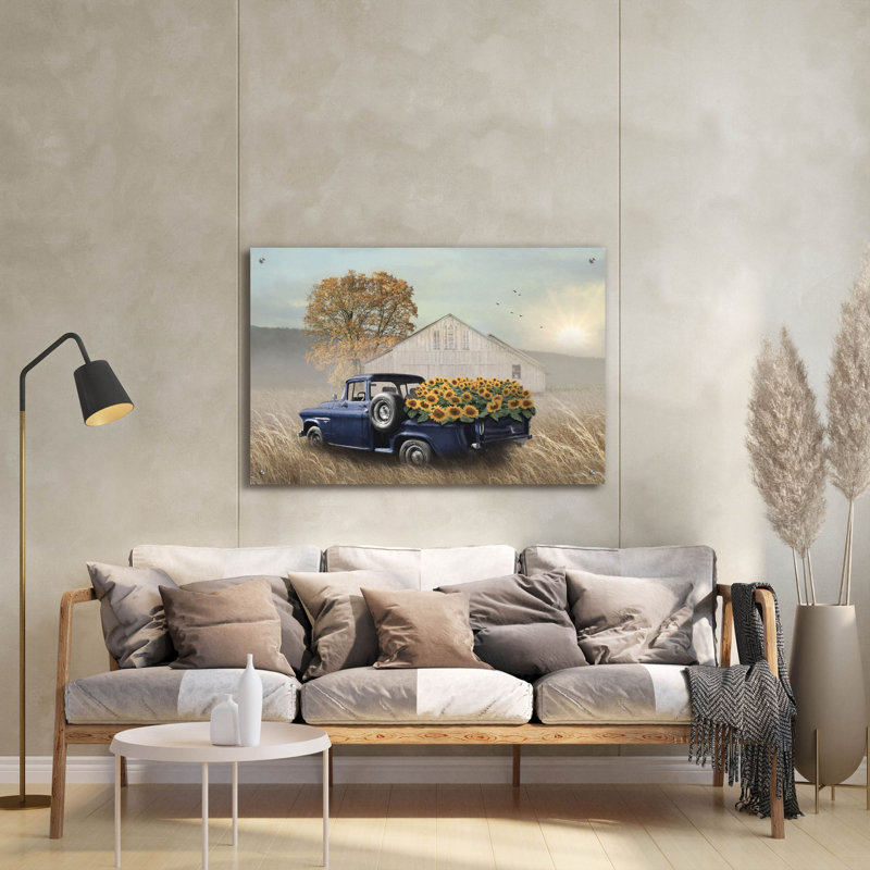 «Sunflower Harvest» par Lori Deiter, art mural en verre acrylique, H 24 po x l 36 po x P 0,2 po