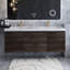 Meuble-lavabo mural double 60 po avec plateau en marbre Adaleen