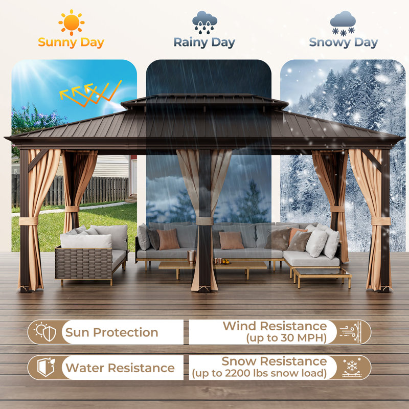 Aluminum Patio Gazebo, 20' x 12'
