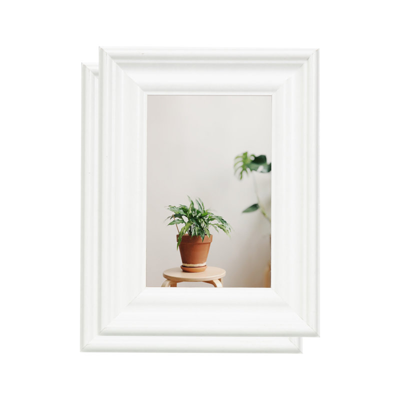 Ensemble de 2 cadres à photo simple en bois 2 pièces, Bois blanc, 4 po x 6 po