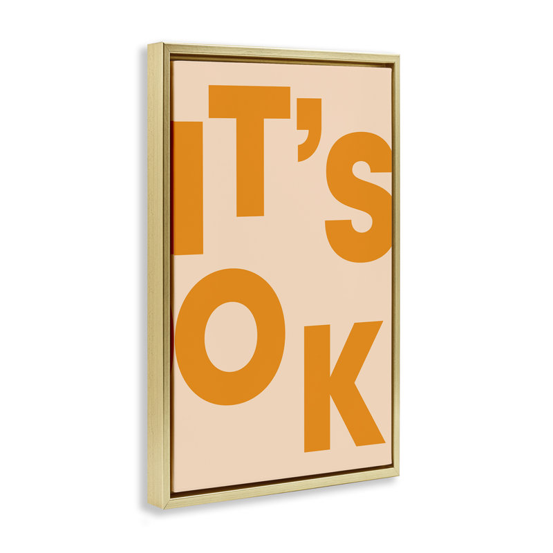 "It's OK" par Incado, H 31 po x l 21 po, Cadre flottant métallique doré