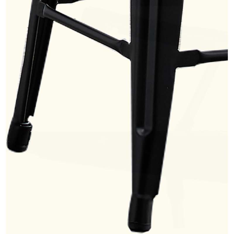 Tabourets de bar contemporains rétro en métal sans dossier - tabouret de bar de cuisine, hauteur de 24 pouces - ensemble de 2 - noir mat