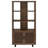 Rodger Walnut 3-Shelf Cabinet Bookcase