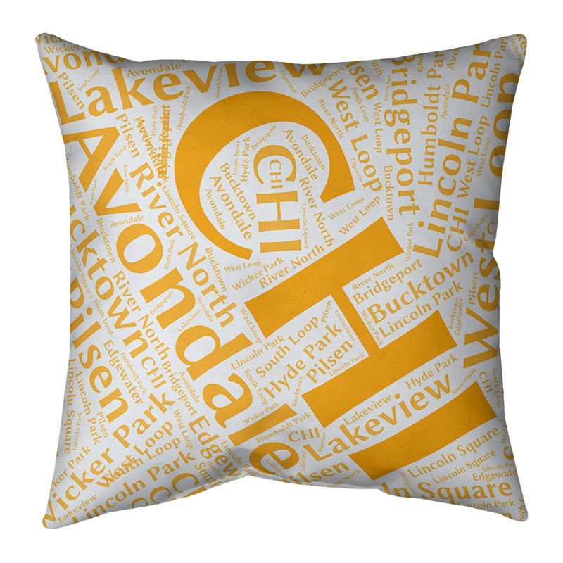 Housse de coussin en cuir Illinois Dist Quartiers, 20 po x 20 po, Orange