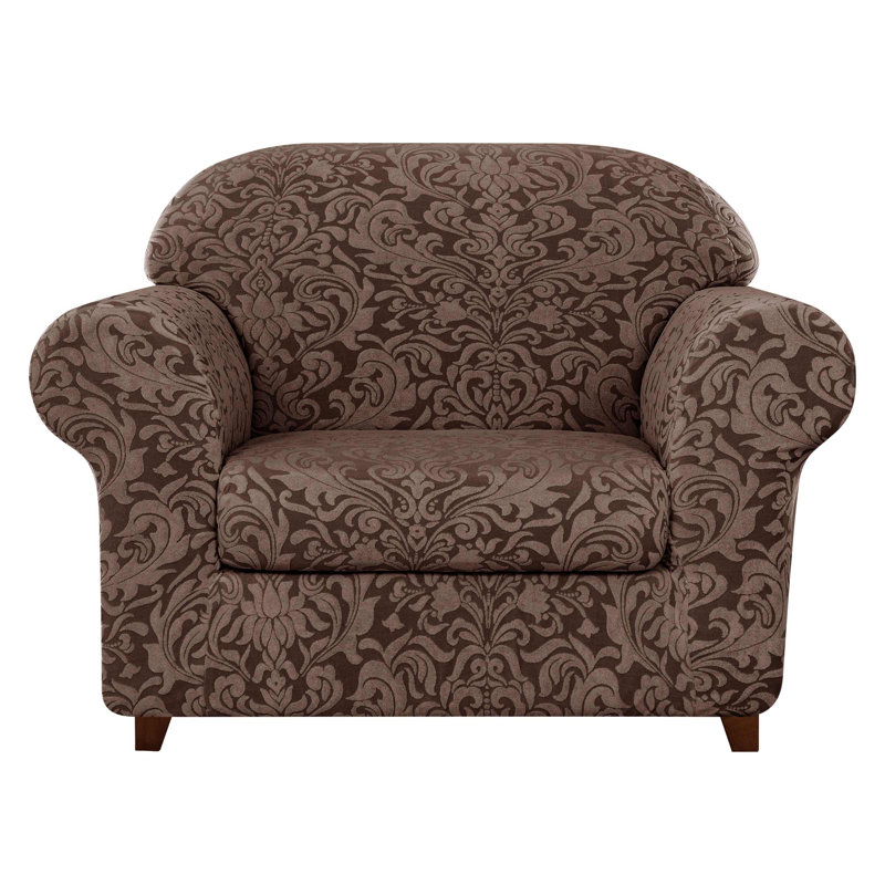 Housse pour fauteuil à coussins carrés/rectangulaires, Chocolat