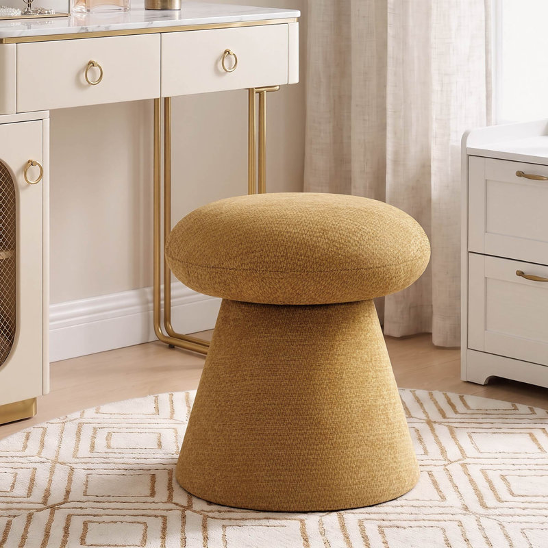 Tabouret de coiffeuse 16,1 po pivotant en chenille 16,1 po, Yellow