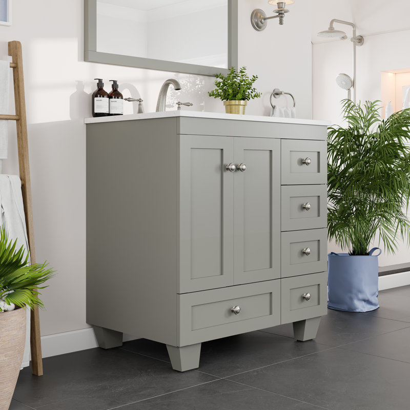 Ensemble de meuble-lavabo simple 30 po Yena, Gris