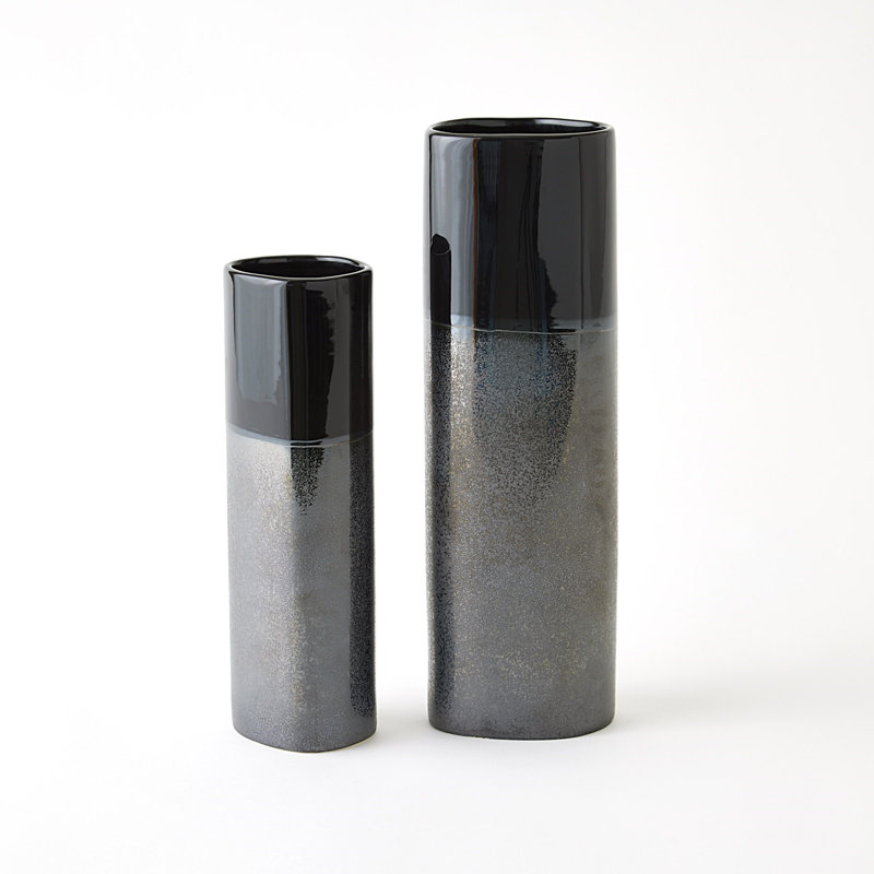 Descent Handmade Earthenware Table Vase, 12" H x 4" W x 4" D