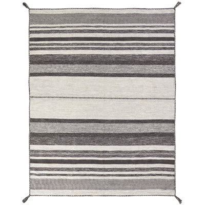 Canyon Cotton Striped Area Rug in Gray/Brown