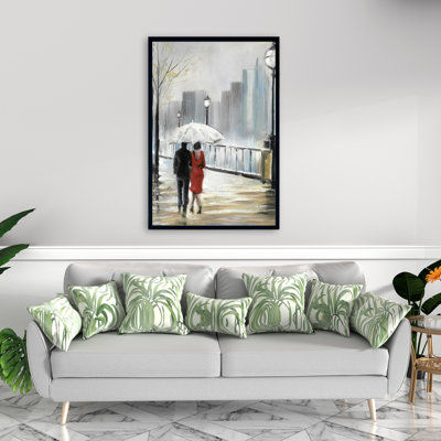" Couple Walking Under The Rain "