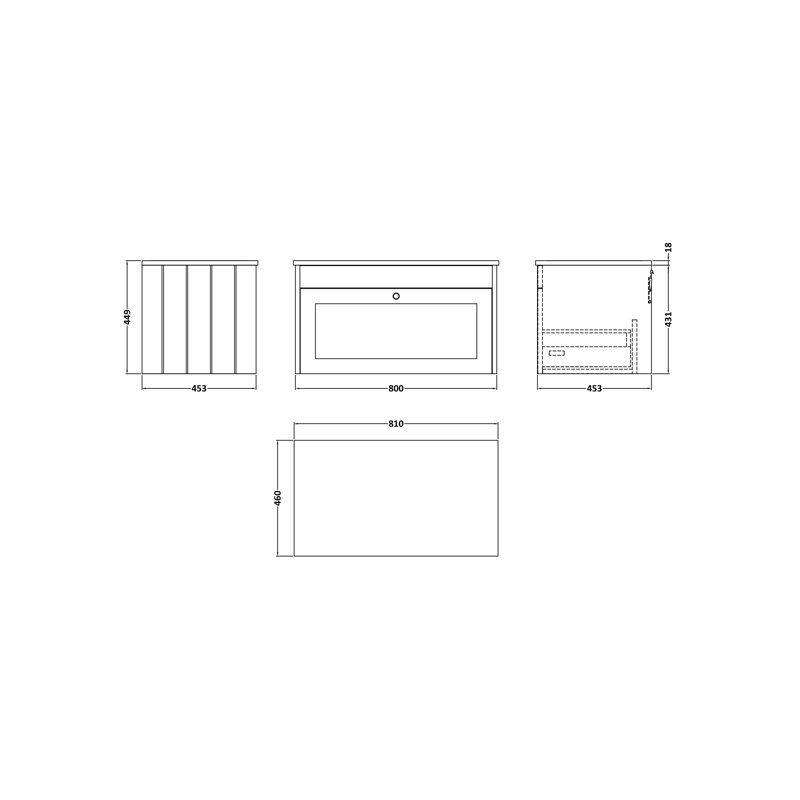 Ashwick Single Bathroom Vanity with Basin