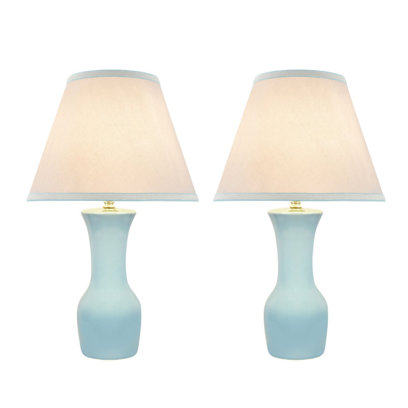 Lampe de table 20 po Moro, Bleu pâle, Blanc cassé