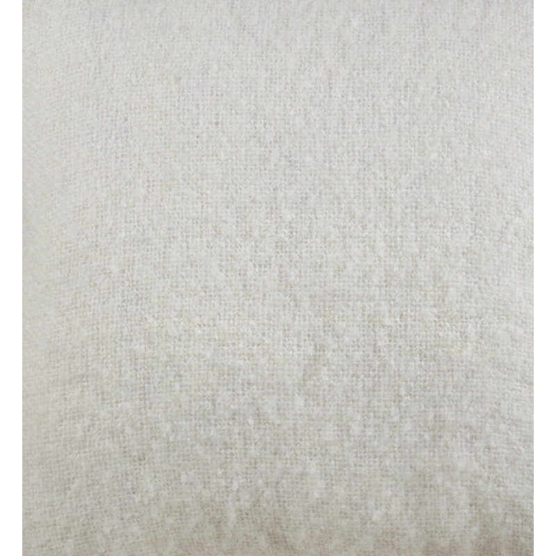 Ivory Faux Mohair Square Throw Pillow 22"
