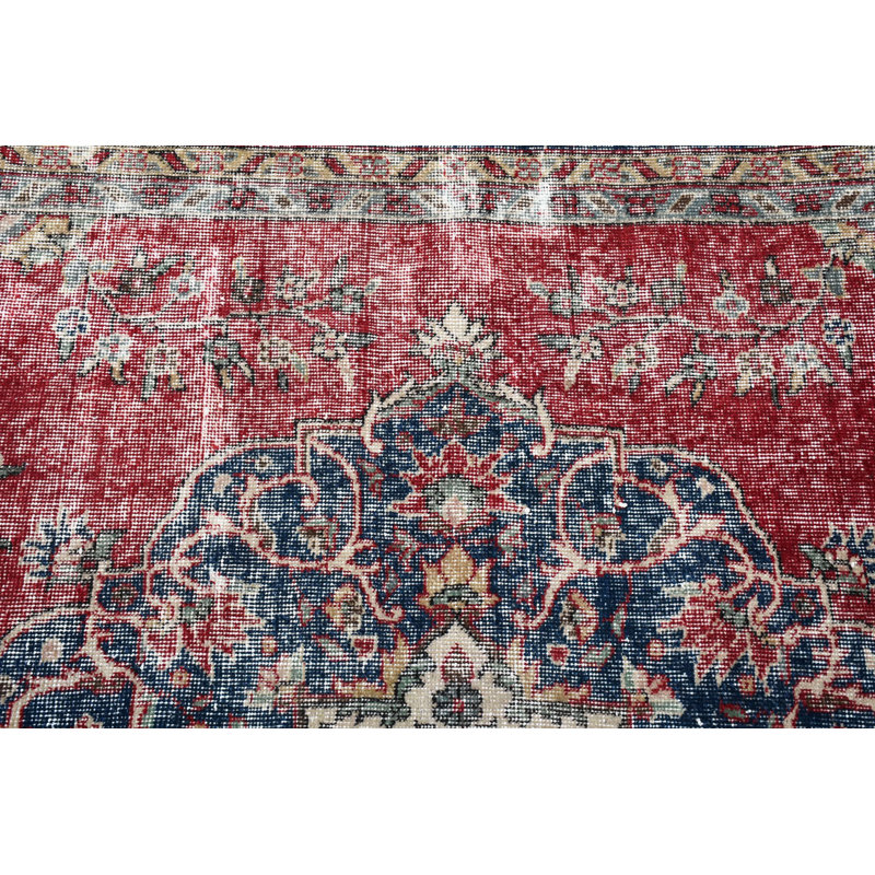 Tapis turc rouge fait à la main de conception antique pour la décoration de plancher, idéal dans les couloirs et les entrées
