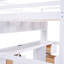 Lit mezzanine double avec bureau, armoires, tiroirs et plateau de chevet, station de charge, blanc