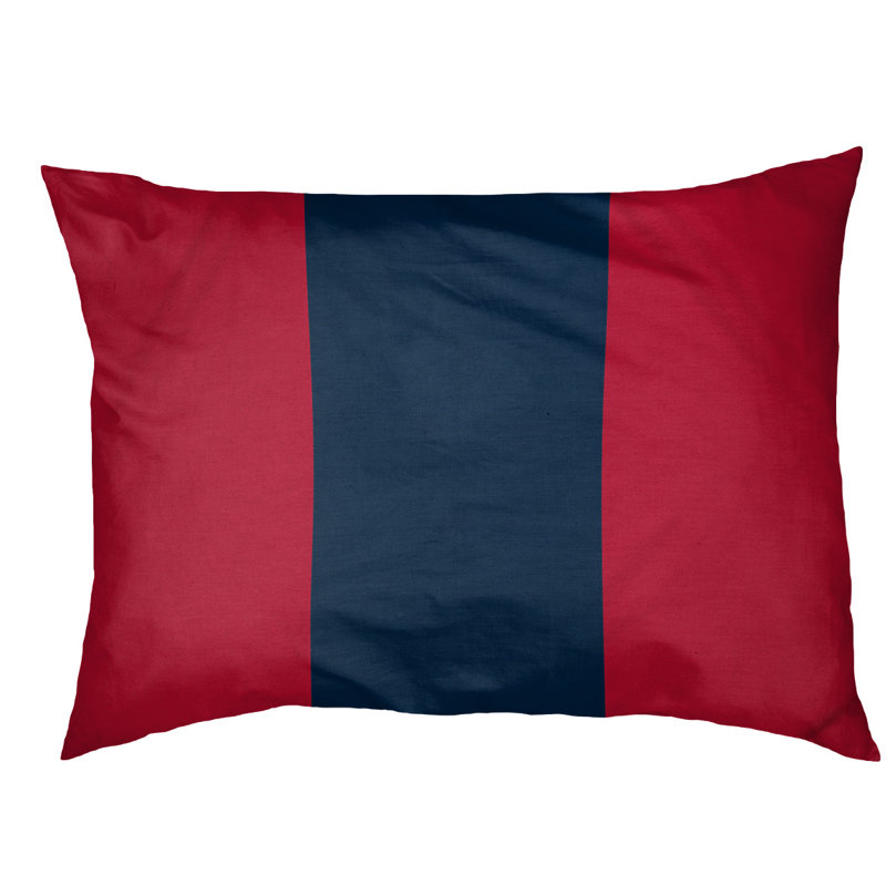 Coussin New York Bronx, Grand (l 50 po x P 40 po x H 7 po), Rouge/bleu