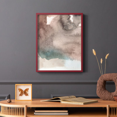 Red Ochre abstrait I, reproduction encadrée - bois massif