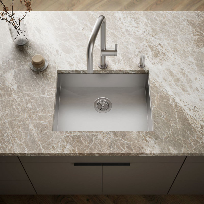 Vault 24-In X 18-1/4-In X 6-1/4-In Undermount Single-Bowl Kitchen Sink