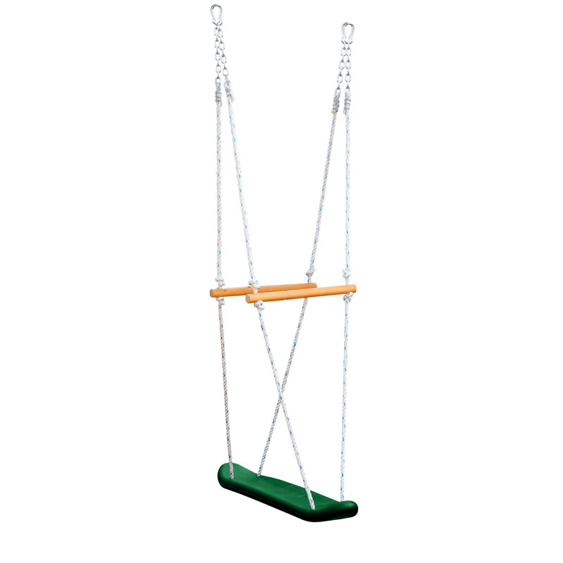 Green and Black Skateboard Swing with Rope and Chain