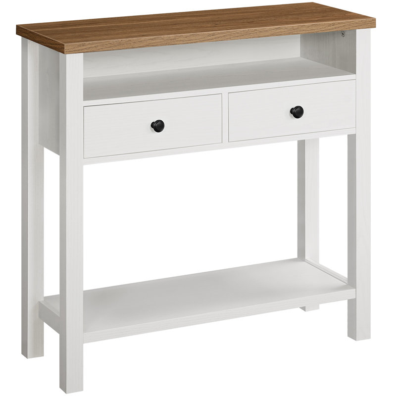 Sayveon 31.5" Farmhouse Console Table Entryway table with Drawers, White