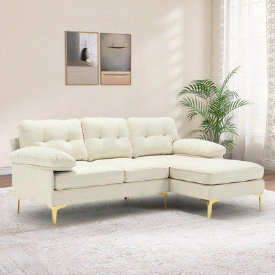 Eugenija 83"W Chenille RAF LAF Convertible Sectional