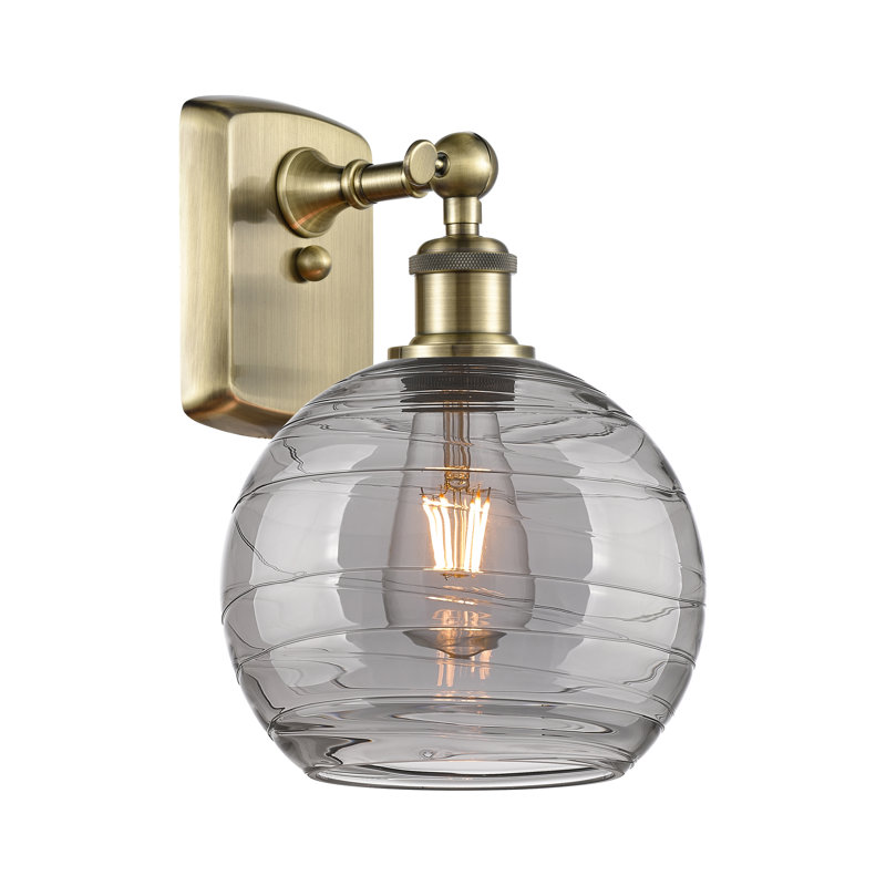 Luminaire suspendu sphère simple 1 lumière Metter 8SM, Laiton antique