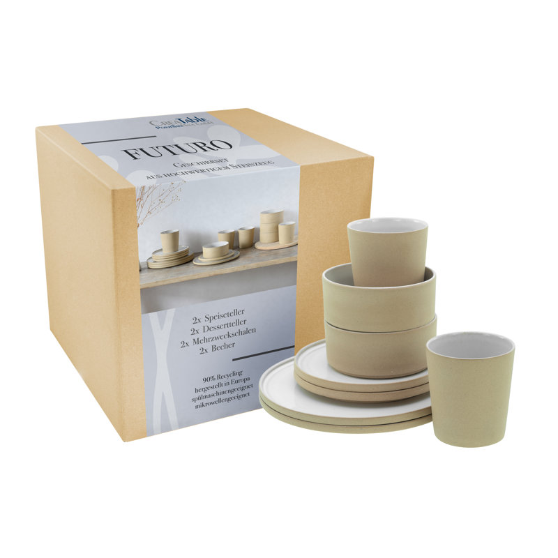Creatable, 21533, Futuro White Sand, 8-Piece Combination Dinner Set
