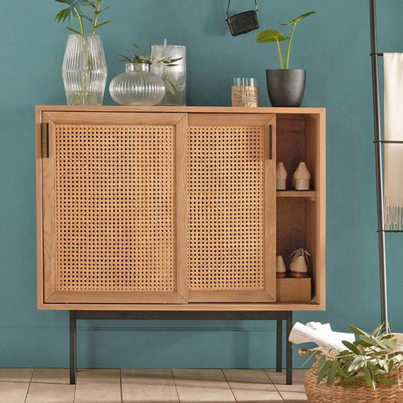 Japanese style small storage shoe cabinet, Burlywood