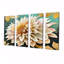 Dahlia en fleurs, feuilles dorées rétro - Dahlia, art mural 4 pièces-363916423