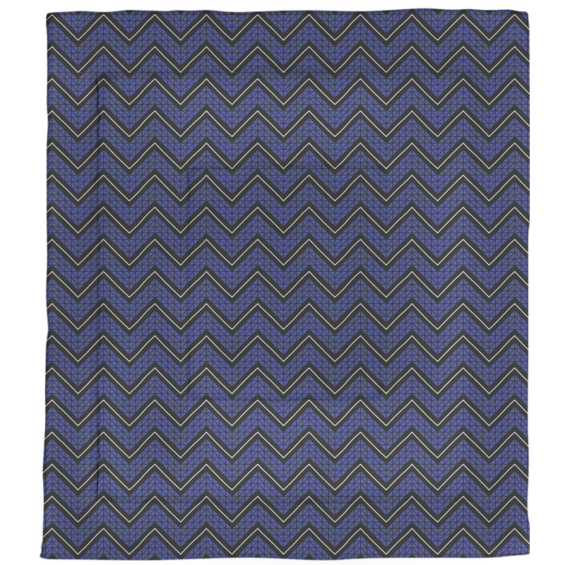 Édredon simple en microfibre Rhonda Cheval, Édredon grand, Bleu / mauve