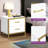 Patchell 19.7"H 2 Drawer Nightstand with Metal Frame-853194435