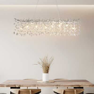 Modern K9 Raindrop Crystal Rectangular Tree Branches Chandeliers