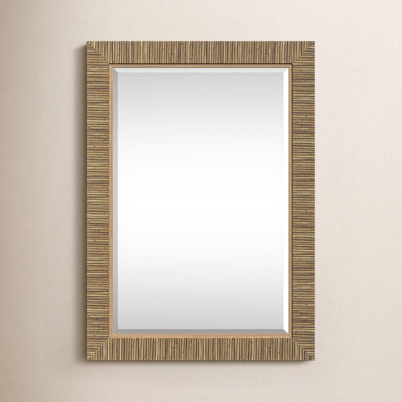 Hereen Rectangle Wall Mirror, 35" x 25", Brown