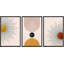«Mid Modern Modern Boho», œuvre d'art rétro nordique, rouge et jaune éclatant, photos abstraites du salon au soleil, impression sur toile encadrée, 3 pièces-70252460-70252467