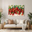 Fruit, fraise, art mural en métal beige