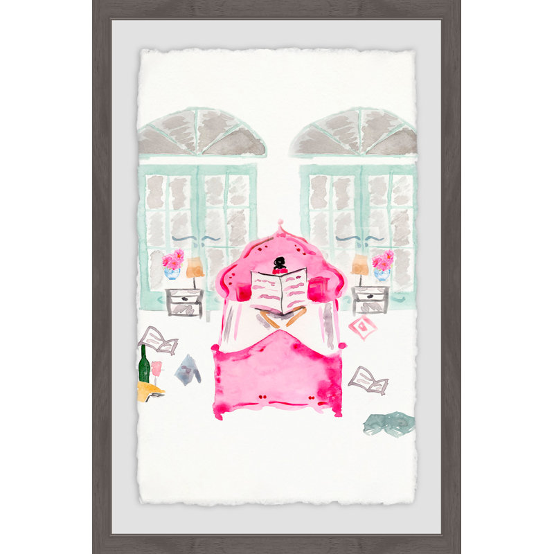 " Comfy Pink Bed " by Marmont Hill, 36" H x 24" W x 1.5" D