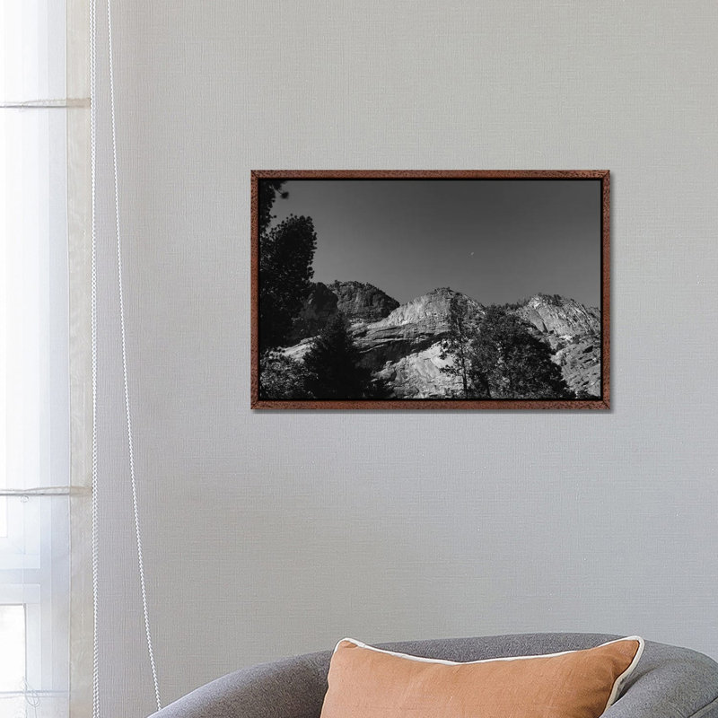 Yosemite Moon by Bethany Young - Print on Canvas, 45.72cm H x 66.04cm W x 3.81cm D, Classic Brown Wood Framed