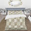 Ensemble de housse de couette beige à motif vichy blanc II-109148739