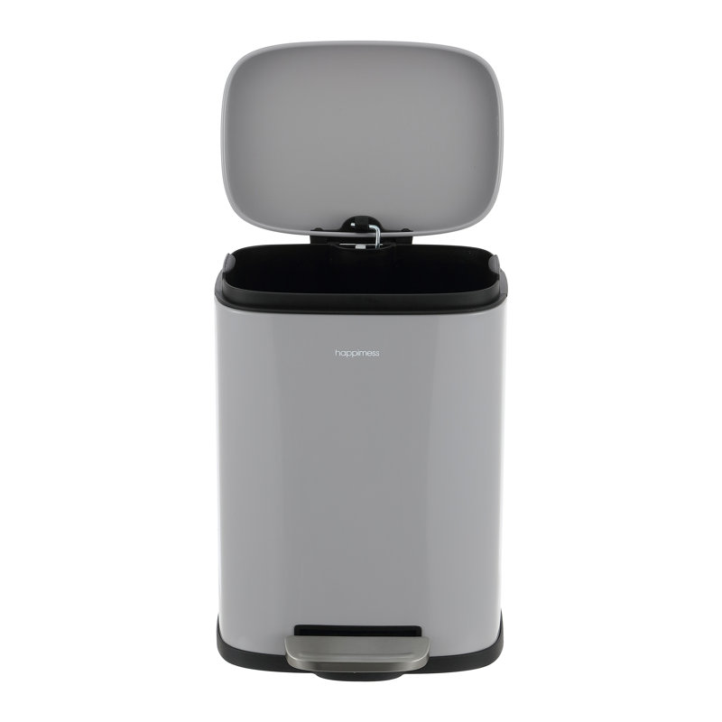 Steel Step On Kitchen Trash Can - 13.2 Gallons, Fog Gray