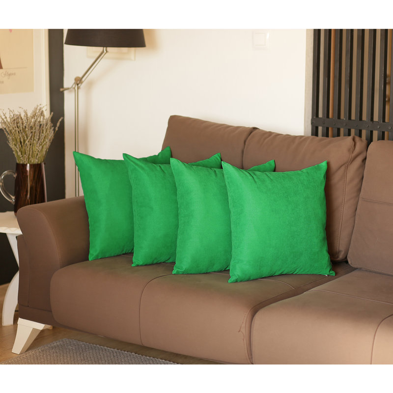 Yellow Polyester 22" Square Pillow Covers Set of 4