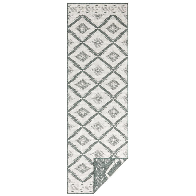 Malibu Woven Green Rug, Runner 80 x 250cm
